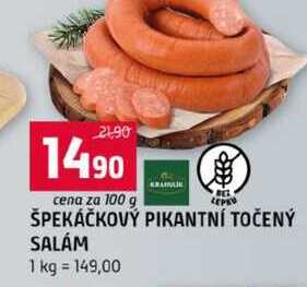 ŠPEKÁČKOVÝ PIKANTNÍ TOČENÝ SALÁM 100g