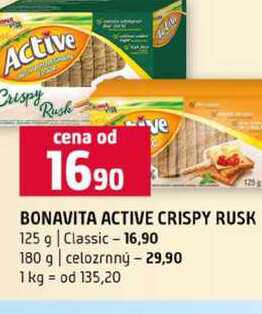 BONAVITA ACTIVE CRISPY RUSK 125 g Classic 180 g celozrnný