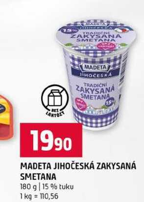 MADETA JIHOČESKÁ ZAKYSANÁ SMETANA 180 g 15% tuku 
