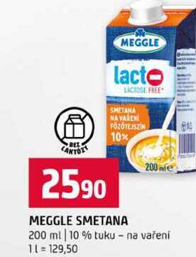MEGGLE SMETANA 200 ml 10 % tuku na vaření