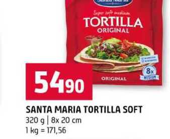 SANTA MARIA TORTILLA SOFT 320 g 8x 20 cm