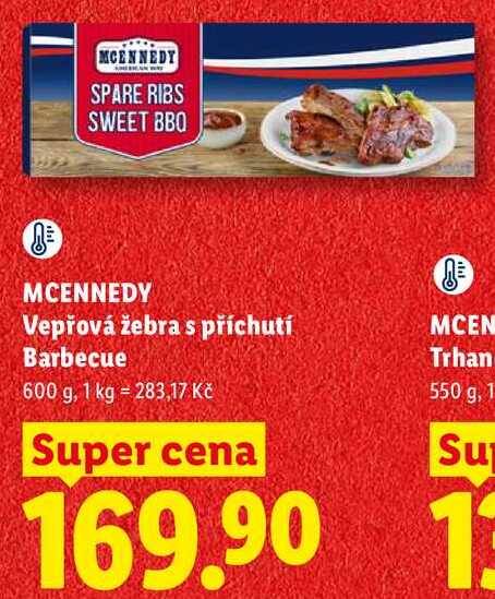 MCENNEDY Vepřová žebra s příchutíBarbecue, 600 g