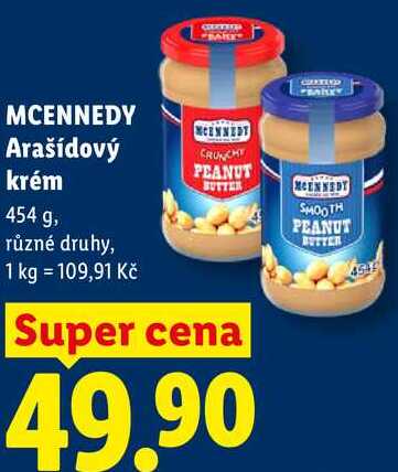 MCENNEDY Arašídový krém, 454 g, různé druhy