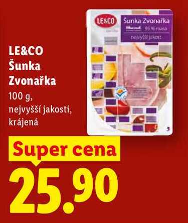 LE&CO Šunka Zvonařka, 100 g
