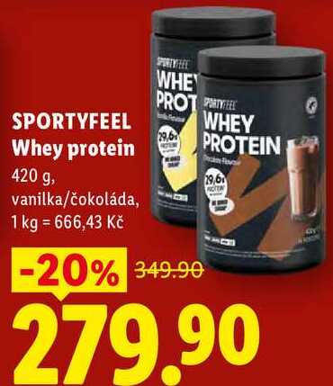 SPORTYFEEL Whey protein, 420 g, vanilka/čokoláda