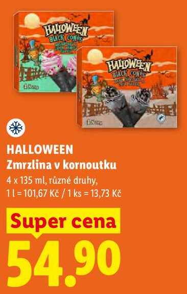 HALLOWEEN Zmrzlina v kornoutku, 4 x 135 ml