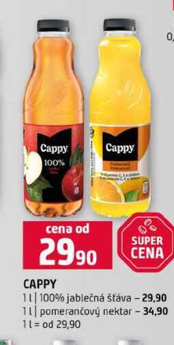 Cappy 100% jablečná šťáva 1l pomerančový nektar 1l
