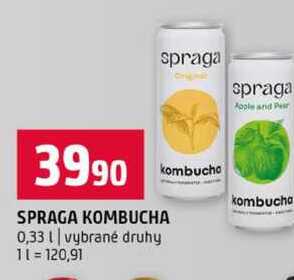SPRAGA KOMBUCHA 0,33l vybrané druhy