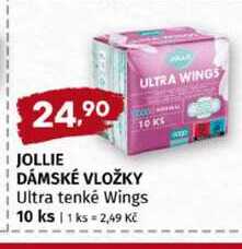 JOLLIE TO KS DÁMSKÉ VLOŽKY Ultra tenké Wings 10 ks