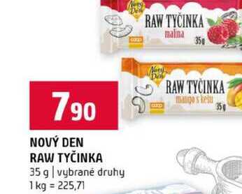 NOVÝ DEN RAW TYČINKA 35 g vybrané druhy