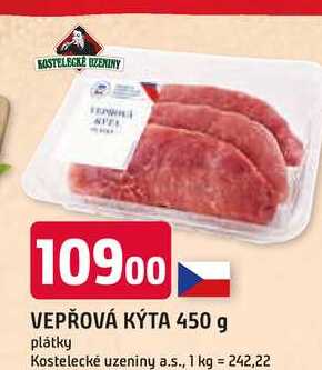 VEPŘOVÁ KÝTA 450 g plátky 