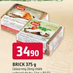 BRICK 375 g Celozrnný žitný chléb 