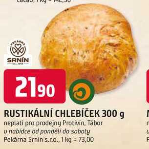 RUSTIKÁLNÍ CHLEBÍČEK 300 g