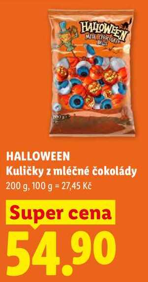 HALLOWEEN Kuličky z mléčné čokolády, 200 g