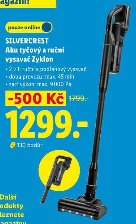 SILVERCREST Aku tyčový a ruční vysavač Zyklon 