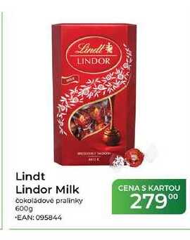 Lindt Lindor Milk čokoládové pralinky 600g
