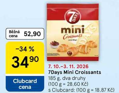 7Days Mini Croissants, 185 g, dva druhy