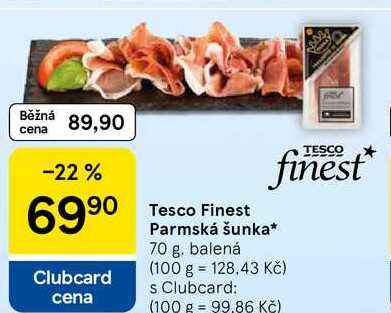 Tesco Finest Parmská šunka, 70 g