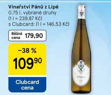 Vinařství Pánů z Lipé, 0.75 l