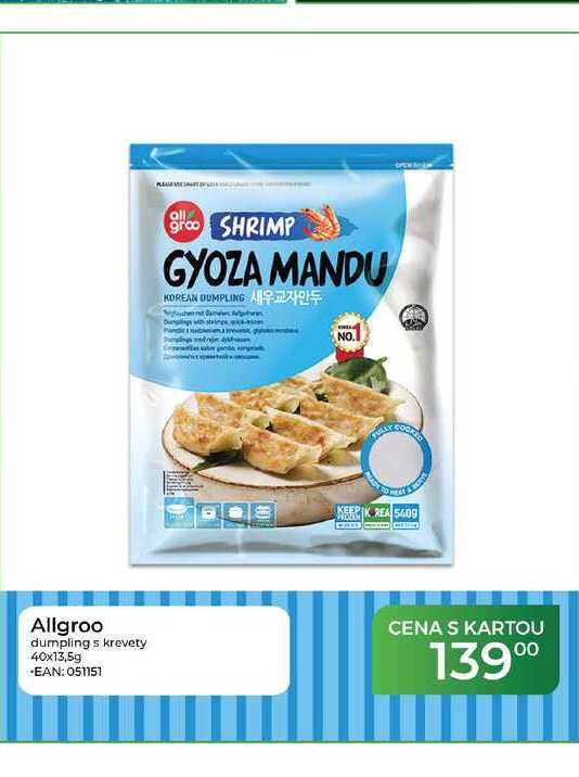 Allgroo dumplings krevety 40x13,5g