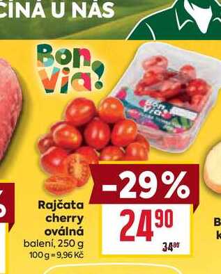 Rajčata cherry oválná balení, 250 g 