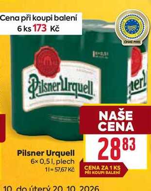 Pilsner Urquell 6x 0,51, plech