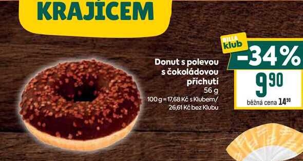 Donut s polevou s čokoládovou příchutí 56 g