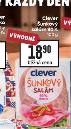 Clever Šunkový salám 90% 100 g 