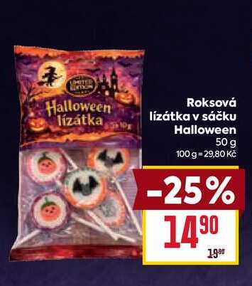 Roksová lízátka v sáčku Halloween 50 g