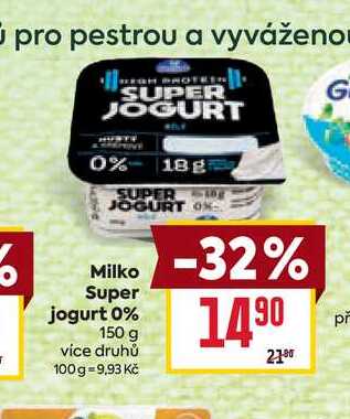 Milko Super jogurt 0% 150 g