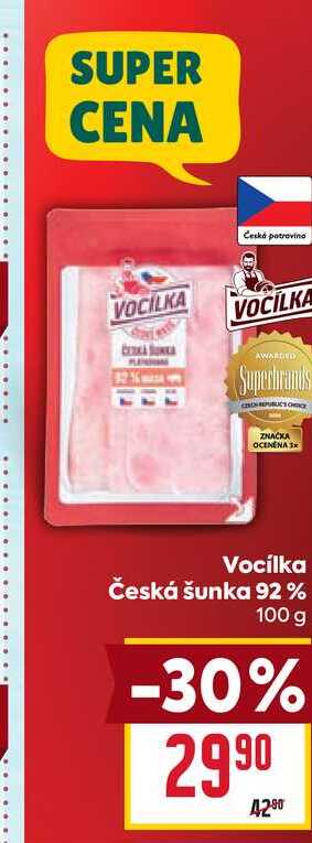 Vocilka Česká šunka 92% 100 g 