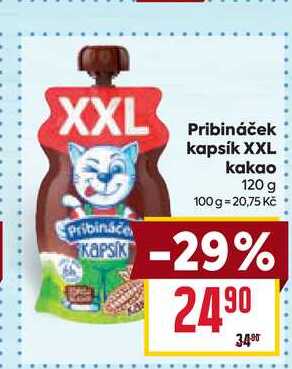 Pribináček kapsík XXL kakao 120 g
