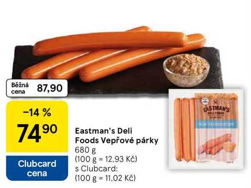 Eastman's Deli Foods Vepřové párky, 680 g