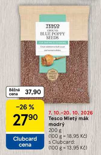 Tesco Mletý mák modrý, 200 g