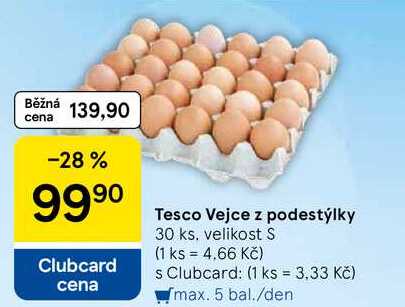 Tesco Vejce z podestýlky, 30 ks, velikost S