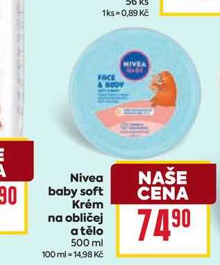 Nivea baby soft Krém na obličej a tělo 500 ml