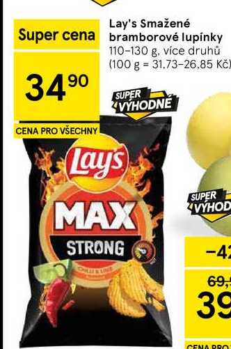 Lay's Smažené bramborové lupínky, 110-130 g 