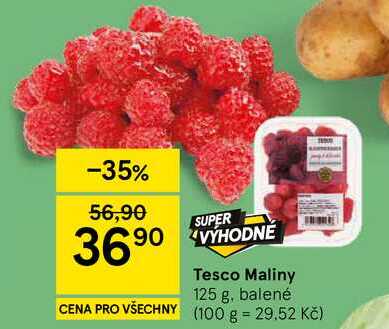 Tesco Maliny, 125 g, balené