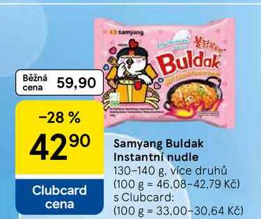 Samyang Buldak Instantní nudle, 130-140 g, více druhů 