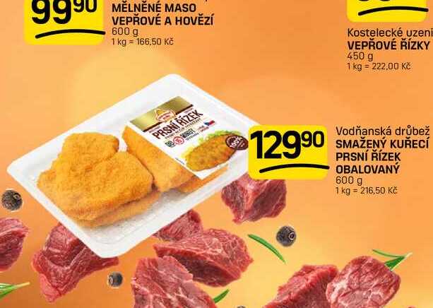 SMAŽENÝ KUŘECÍ PRSNÍ ŘÍZEK OBALOVANÝ 600 g