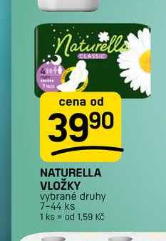 NATURELLA VLOŽKY vybrané druhy 7-44 ks