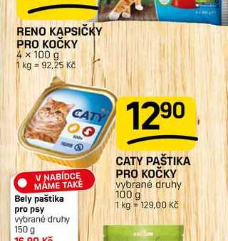 CATY PASTIKA PRO KOČKY vybrané druhy 100 g