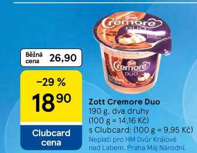 Zott Cremore Duo, 190 g