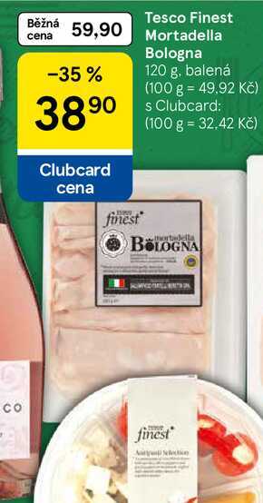 Tesco Finest Mortadella Bologna, 120 g, balená