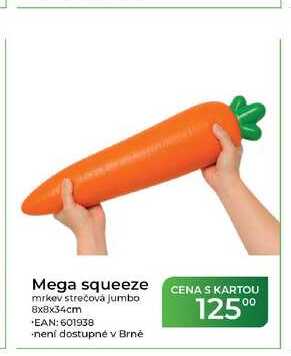Mega squeeze mrkev strečová jumbo 8x8x34cm