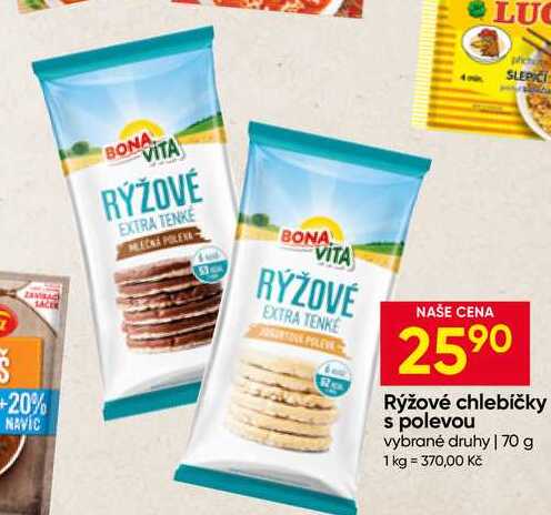 BONA VITA Rýžové chlebíčky s polevou vybrané druhy 70 g
