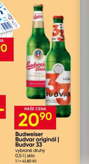 Budvar 33 vybrané druhy 0,5l sklo