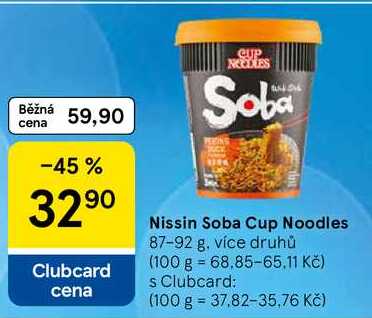 Nissin Soba Cup Noodles, 87-92 g, více druhů