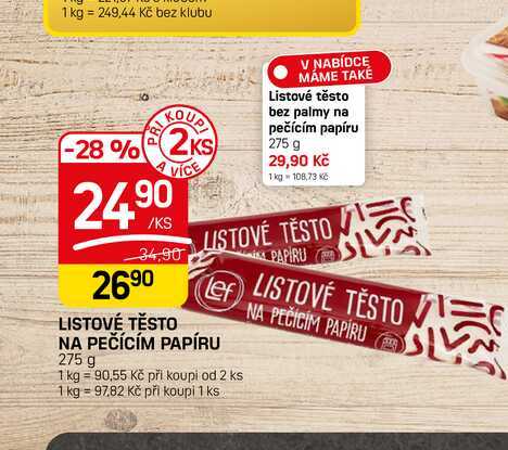 LISTOVÉ TĚSTO NA PEČÍCÍM PAPÍRU 275 g