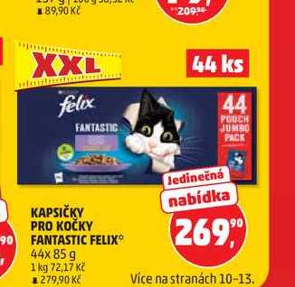 Felix kapsičky pro kočky 44x85g, vybrané druhy